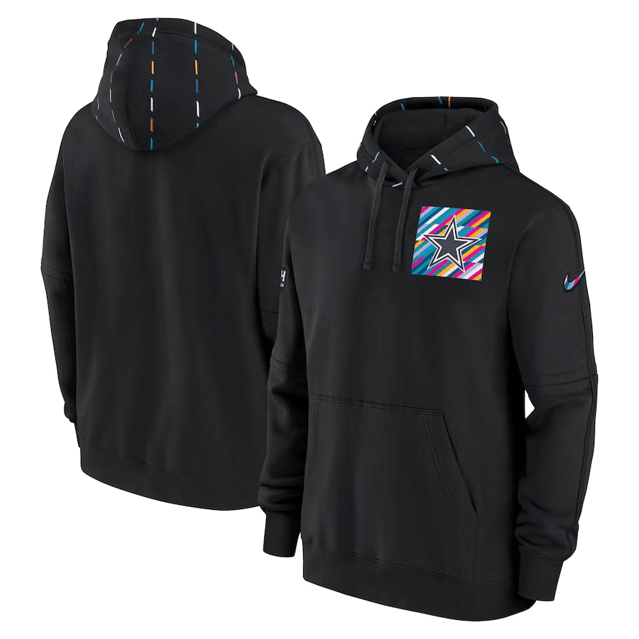 Men's Dallas Cowboys Black 2023 Crucial Catch Club Pullover Hoodie Men's Dallas Cowboys Black 2023 Crucial Catch Club Pullover Hoodie